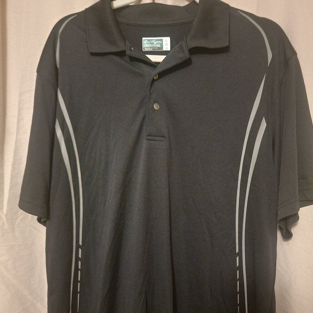 Ben Hogan's Men's Performance‎ Polo Black and Silver, Size Large